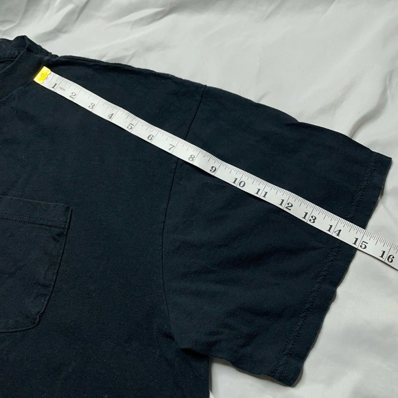 Vintage Y2k Fruit Of The Loom Black Pocket T Shirt Mens XXL Blank Basic Box Tee - Picture 10 of 13